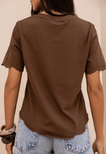 T-shirt Bordada Brezza Cacao