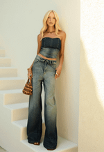 Calça Baggy Overlap Dirty Wash Escuro