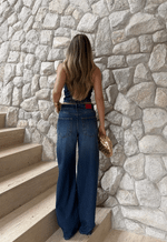 Calça Baggy Overlap Escuro Destroyed