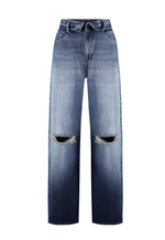 Calça Baggy Overlap Escuro Destroyed