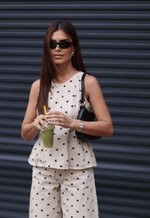 Blusa Peplum Serena Poá Off White