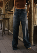 Calça Baggy Louvre Dark Stone Wash