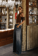 Calça Baggy Louvre Dark Stone Wash