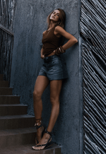 Short Baggy Louvre Dark Stone Wash