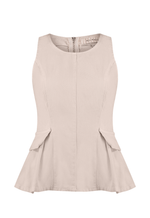 Blusa Peplum Madison Areia Mármore