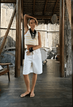 Regata Canelada Stripes Listrado Amarelo