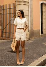 Short Mom Barra a Fio Vanilla