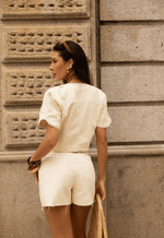 Short Mom Barra a Fio Vanilla