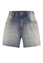 Short Mom Barra a Fio Dirty Wash Médio