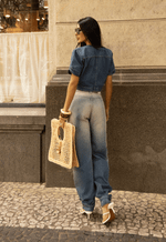 Calça Aladim Margot Dirty Wash Médio