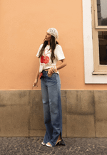 Calça Reta Abertura Soft Escura