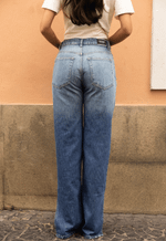 Calça Reta Abertura Soft Escura