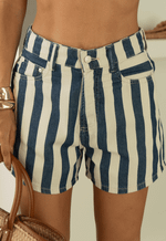 Short Mom Dolce Vita Blue Stripes