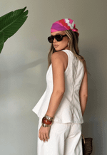 Blusa Peplum Serena Rosa Suave