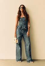 Top Recortes Amore Dirty Wash Escuro