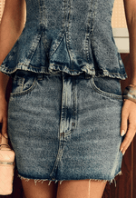 Saia Curta Amore Dirty Wash Escuro