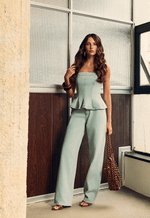 Calça Wide Leg Dirty Wash Claro