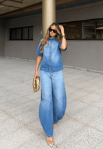 Calça Balloon Botões Ivy Médio