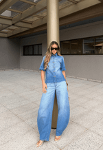 Calça Balloon Botões Ivy Médio