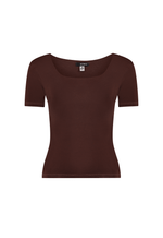 Blusa Decote Quadrado Amore Marrom Mink