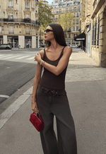 Calça Baggy Overlap Marrom Estonado