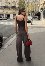 Calça Baggy Overlap Marrom Estonado