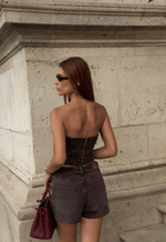 Short Baggy Overlap Marrom Estonado