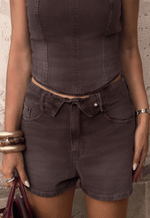 Short Baggy Overlap Marrom Estonado
