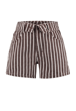 Short Baggy Overlap Brown Stripes