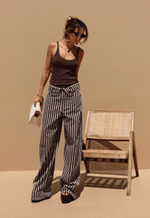 Calça Baggy Overlap Brown Stripes