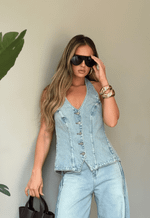 Blusa Frente única Line Up Claro Vintage