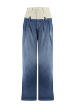 Calça Super Wide Mix Blue Escuro