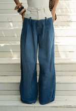 Calça Super Wide Mix Blue Escuro