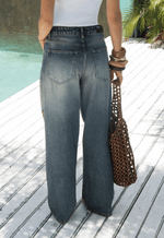 Calça Baggy Cross Line Dirty Wash Destroyed