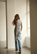 Calça Wide Leg Pier Claro Marmorizado