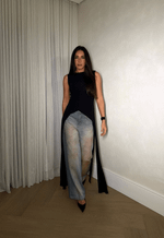 Blusa Assimétrica Fluid Preta