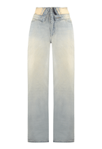 Calça Reta Cós Virado Dirty Wash