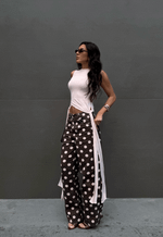 Calça Baggy Bastille City Dots Poá Marrom
