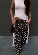 Calça Baggy Bastille City Dots Poá Marrom
