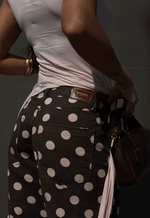 Calça Baggy Bastille City Dots Poá Marrom