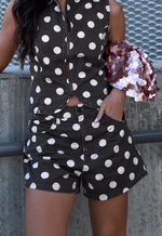 Short Baggy Bastille City Dots Poá Marrom