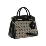 Bolsa Guess Melinda Logo Tri Comp Satchel Preto - JP990206