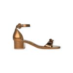 Sandália Uza Old Gold Salto Medio Metalizado Ouro Velho-Z26B749C0012OV
