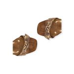 Sandália Uza Old Gold Salto Medio Metalizado Ouro Velho-Z26B749C0012OV