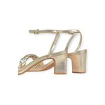 Sandália Uza Shine Salto Medio Ouro e  Prata -M26B114A0010