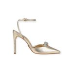Slingback Uza Shine Ligh Salto Alto Gold Ouro Claro- C26Q715A0271OC
