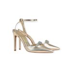 Slingback Uza Shine Ligh Salto Alto Gold Ouro Claro- C26Q715A0271OC