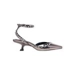 Scarpin Slingback Carrano Salto Space Couro Spechio Pewter - 734027