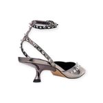 Scarpin Slingback Carrano Salto Space Couro Spechio Pewter - 734027