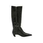 Bota Feminina Luiza Barcelos Cano Médio Croco Preta - 13560004